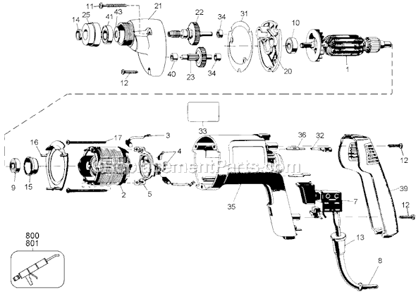 Page A Diagram and Parts List for 3208-90 Type 100 Black and Decker Nibbler & Shears